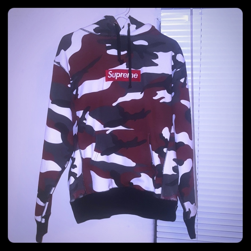 Red Camo Supreme Box Logo